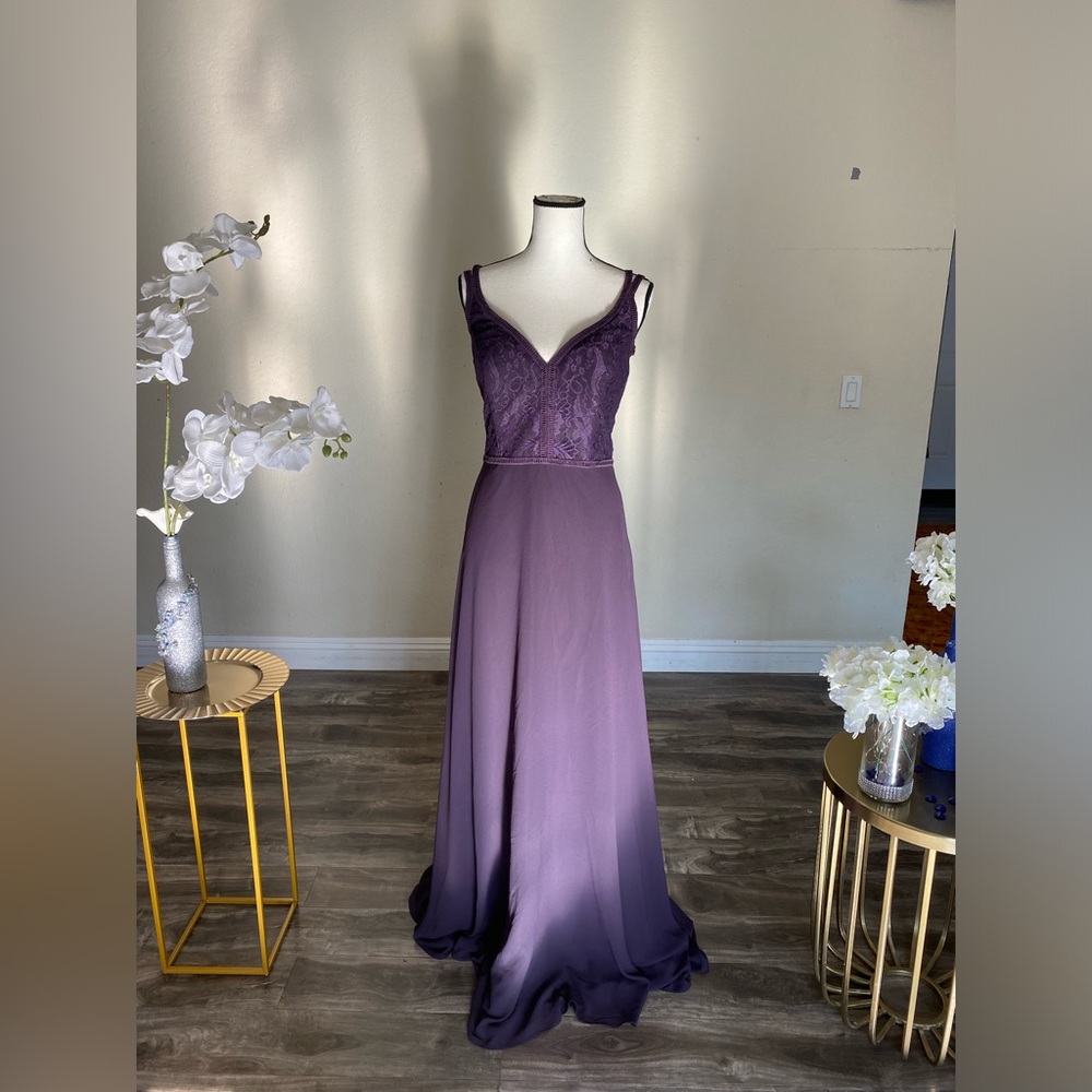 V shaped neckline | cross back | evening gown
